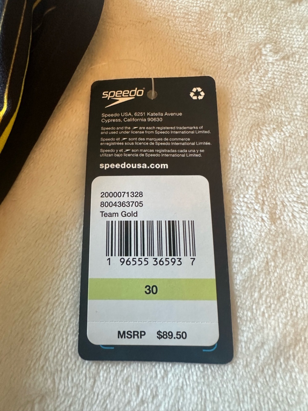 NWT Speedo Endurance+ Women's One-Piece Swimsuit - Black & Yellow Size 30 - Picture 5 of 10